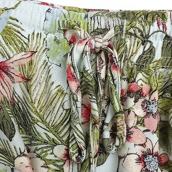 J Jill Shorts Women's Size 4X‎ Tropical Bird Floral Pull-on Drawstring Ti… - Picture 3 of 12